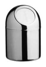 Small Stainless Steel Mini Push Top Bin Bathroom Home Office Table Top Dustbin