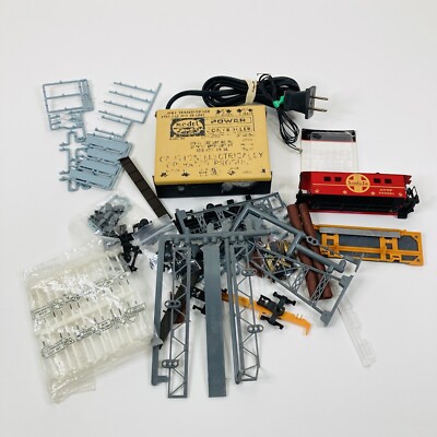 Vtg HO Scale Train Track Parts And Pieces Modd Power 100 Controller Signs Cars
