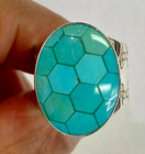 HSN Jay King Sterling Silver Andean Blue Turquoise Inlay Oval Ring Size 6 — photo 5