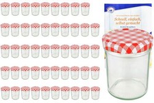 50 Sturzgläser 230ml hoch rot kariert Einmachglas Marmeladengläser Einweck Glas