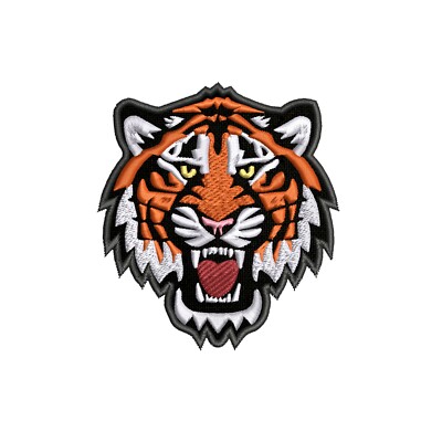 BENGAL TIGER iron-on PATCH embroidered ROARING WILD ANIMAL SOUVENIR APPLIQUE new