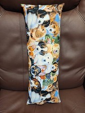 NEW Handmade Handcrafted Cute Puppies Dogs Bed Travel throw pillow 20"X7"