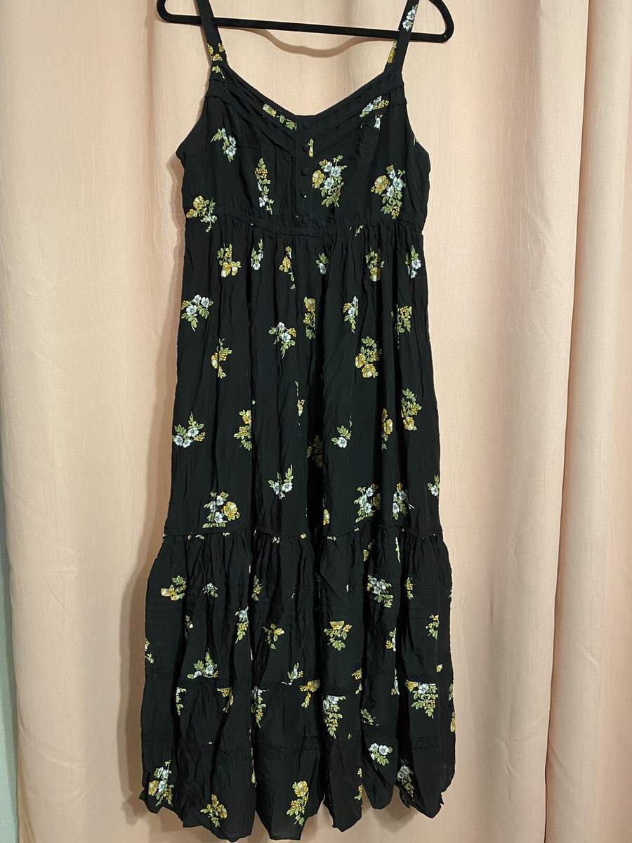torrid black floral dress Torrid Black Floral Smocked Off the Shoulder Maxi Dress Women's Plus S   Becky Park