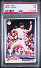 SPARKY LYLE 1978 TOPPS BASEBALL CARD #35 PSA 7 NEAR MINT GRADED NY YANKEES