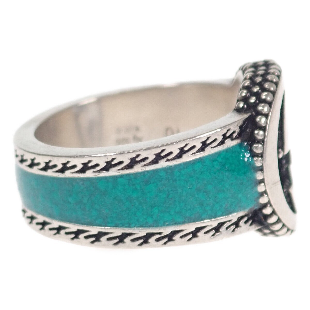 GUCCI Interlocking G Ring 645572 J8410 8136 Turquoise Enamel