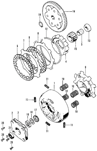 MANUAL CLUTCH KIT READ ATC70 CT70 SL70 XL70 CL70 XR70 CRF70 TRX70 MAN/CLUTCH/KIT - Picture 4 of 7