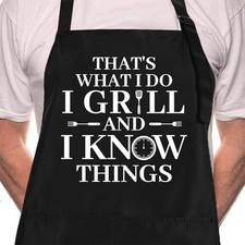 Funny Cooking Chef Apron with Pockets BBQ Kitchen Work Aprons Birthday
