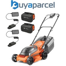 Image of Flymo 36V EasiStore 340R Cordless Lawnmower Mower 34cm Twin 18v Bosch 2 x Batts
