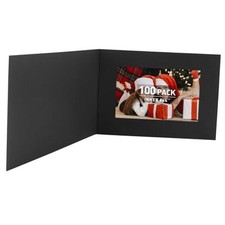 , Pack of 100, 4x6 or 6x4 Photo Folders, Cardboard Picture 6x4 100 Pack Black