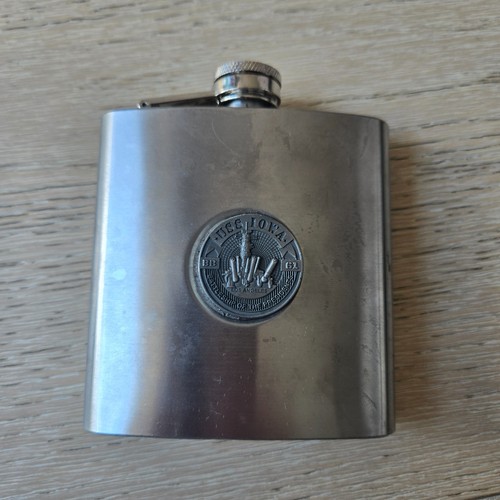 USS IOWA Battle Ship Navy Stainless Steel 6 oz Vintage Flask