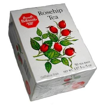 50 Count Rosehip Tea Bags 4.8oz - Herbal Tea Pack of 4 for Refreshing Brews Onno