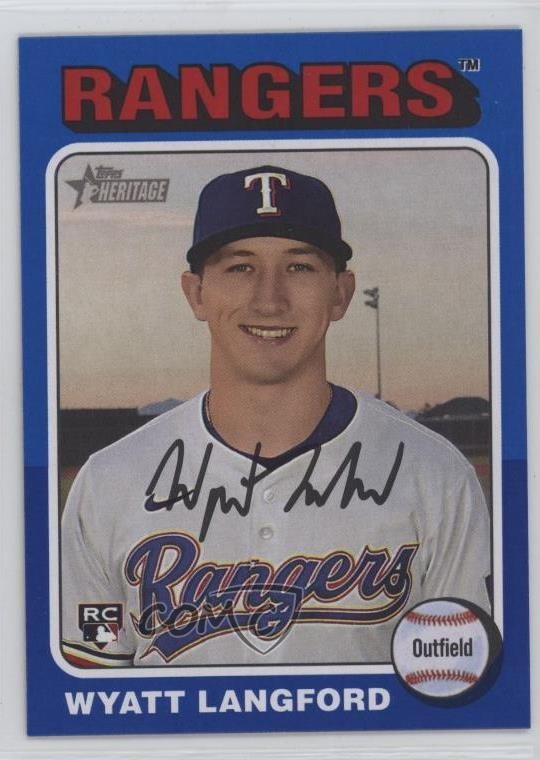2024 Topps Heritage High Number Dark Blue Border Wyatt Langford #581 Rookie RC