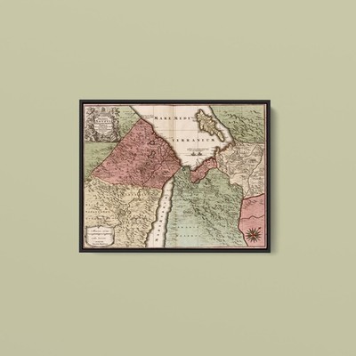 Vintage Maps - Egypt Syria and Arabia - Art Print on Paper or Canvas