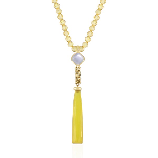 Halskette Aus Vergoldetem Silber Mit Gelbem Chalcedon-image