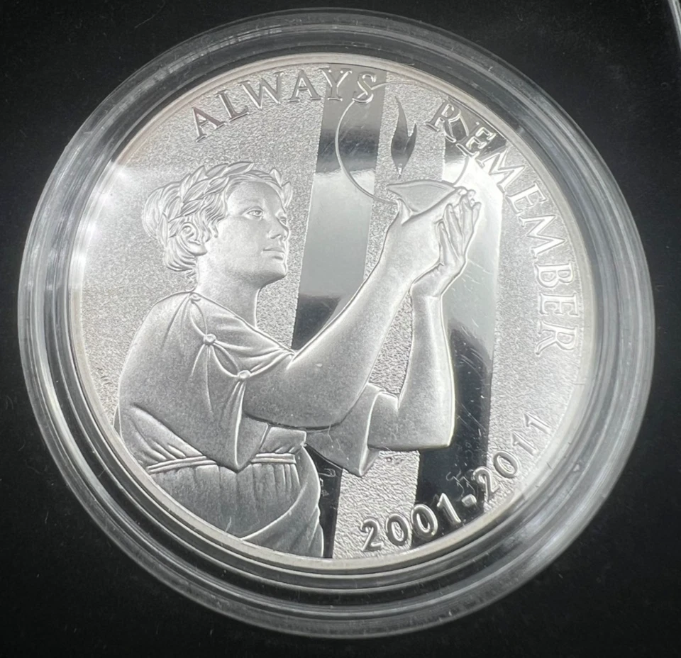 2011 US Mint 9/11 National Medal 1 oz .999 Silver Proof Coin in OGP w/ Box - Image 2 of 4