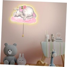 Night Light Wall Lamp Sleeping Nursery Lighting Cute Floating Battery Elephant