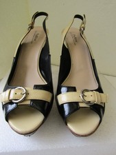 PreView Designer Collection Pumps, Lackleder, Beige-Schwarz, Gut, Gr. 40