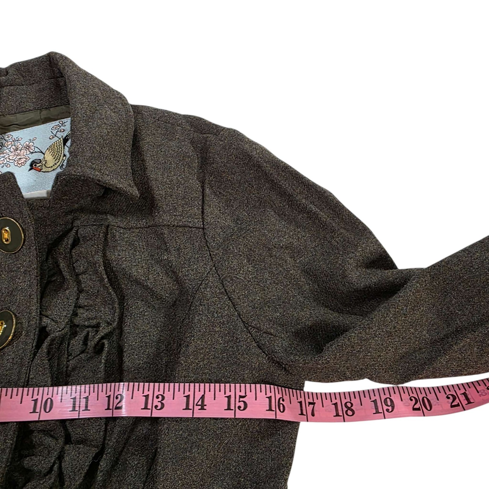 Tabitha Ruffle Button Wool Blend Jacket Women's S… - image 3