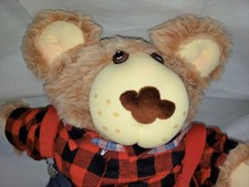 VTG Farrell Furskins Teddy Bear 1983 Jeans Plaid Shirt 23" Xavier Roberts Signed