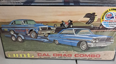 AMT Cal Drag Combo Model Kit 1/25 Scale 3 in 1 Galaxie, Falcon and Trailer
