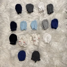 Unbranded Baby Boy No Scratch Mittens Newborn Cotton 15 Pack EUC Multi-Color
