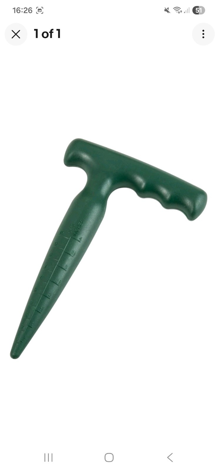 SupaGarden Pistol Grip Solid Plastic Garden Dibber Seedling Bulb Planter Tool