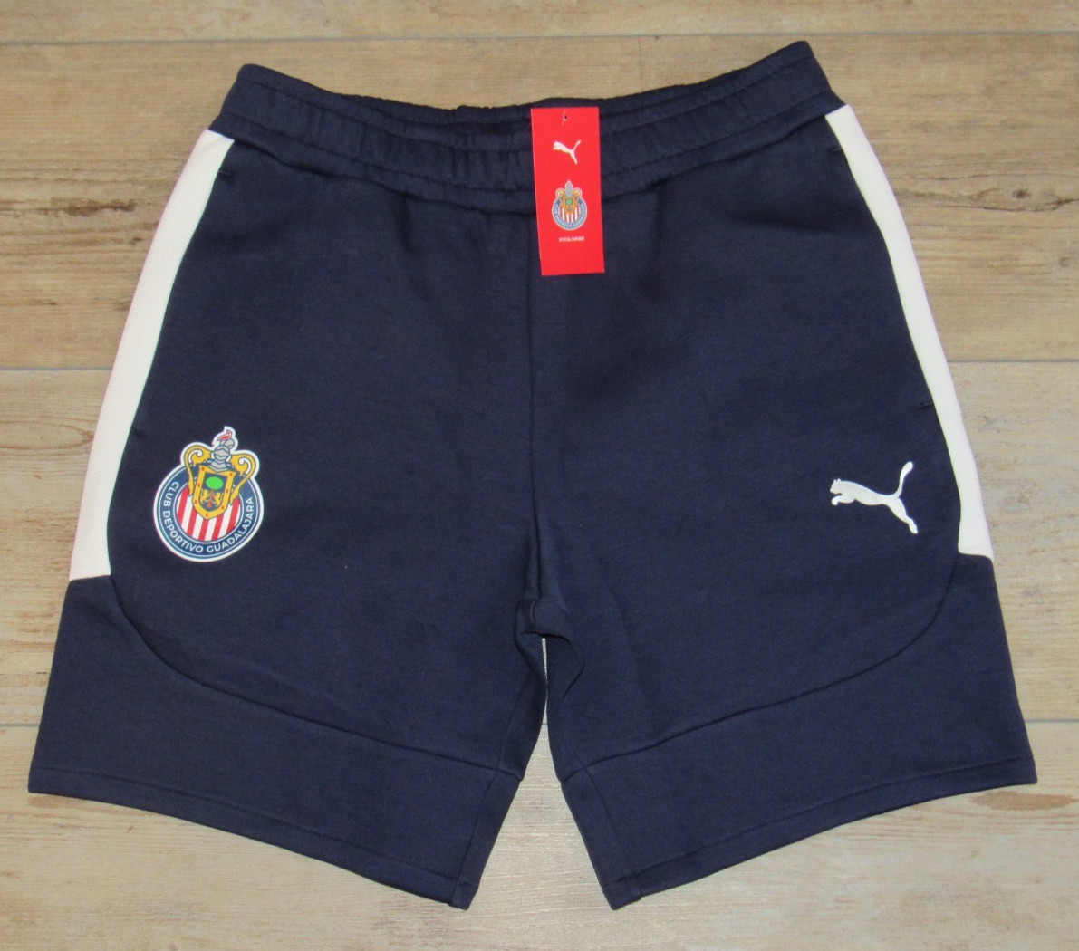 Puma Chivas Guadalajara EVOSTRIPE Casual Team Shorts Navy Blue size Men's Large