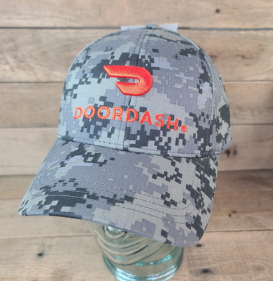 Door Dash Logo Gray Digital Camo Baseball Style Hat Cap America