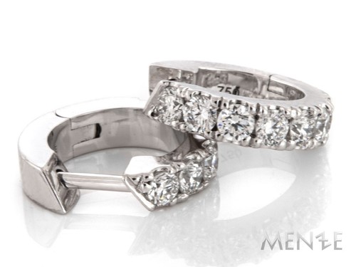 Creolen Ohrringe Memory 750/- Weißgold Brillanten 0,73ct. ø12mm by Menze (22913) - Bild 5 von 7