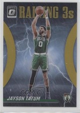 2023-24 Panini Donruss Optic Raining 3s Gold Prizm 8/10 Jayson Tatum #18 08o9