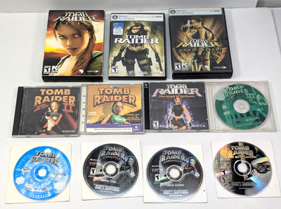 *Vintage* Tomb Raider Lara Croft PC Game Lot! 10 games for Windows, 1996-2008