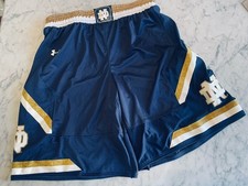 Under Armour Youth L Note Dame Shorts Loose Authentic Heatgear Basketball New