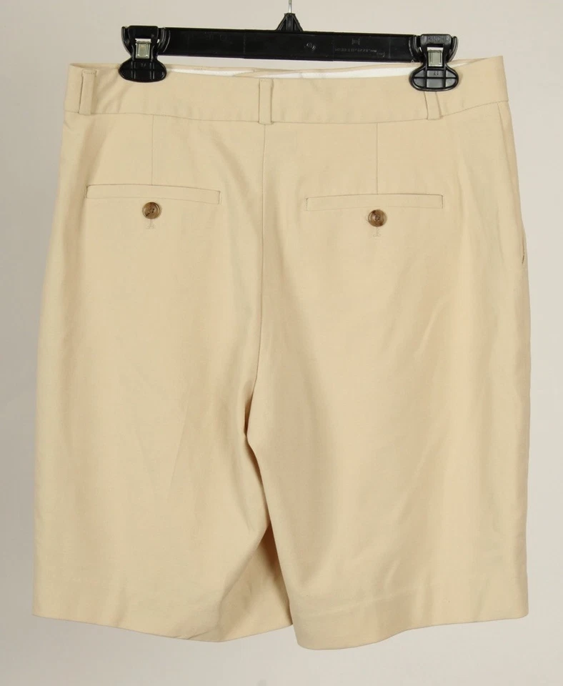 Pantalones Cortos Banana Republic Para Mujer 8 Beige Chino Bermudas Elastizados Bolsillos Frente Plano Foto 2 de 4