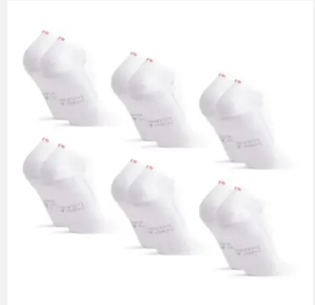 DANISH ENDURANCE Trainer Socks Bamboo Anti Blister Breathable 6 Pack White 6-8