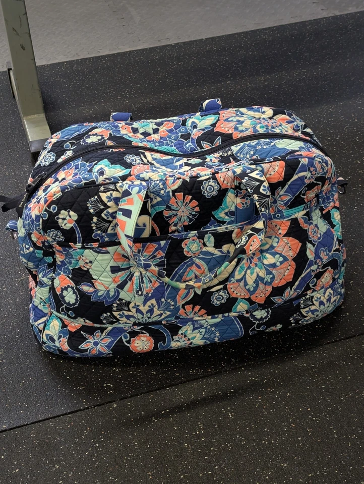 Bolso de Mano Vera Bradley Grande Flor de Loto Remolino 20" Viaje Foto 4 de 4