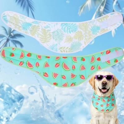EXPAWLORER Dog Cooling Bandana 2-Pack Ice Crystal Neck Cooler