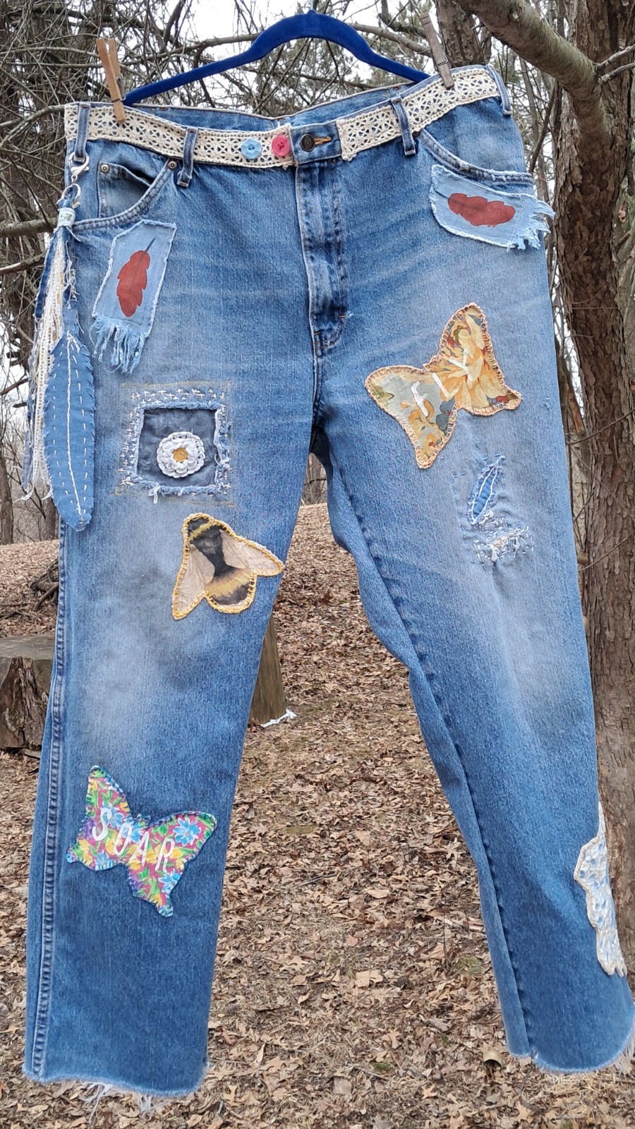 Upcycled  OOAK Reworked Boho   Patchwork Boyfrien… - image 21