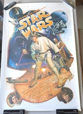 STAR WARS 10TH ANNIVERSARY ORIGINAL ROLLED ART PRINT POSTER DREW STRUZAN 27x41