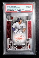 2024 Topps Tier One Breakout Auto Jasson Dominguez #BOA-JD Red Foil /25 (AU, RC)