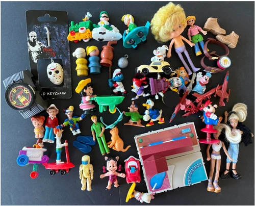 Vintage Figure & Playset Lot – Fisher-Price / Little People -Disney-Smurf Barbie