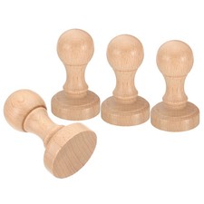 35mm Stamp Wood Round Handle, 4pcs Wooden Knobs Stamp Mounts Drawer Pulls