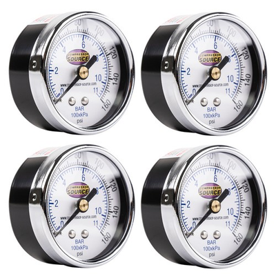 #ad #ad 0 160 PSI Air Pressure Gauge 1 4quot; NPT Center Back Mount CBM 2quot; Face 4 Pack $29.95