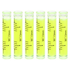 6pcs Small Cylindrical Bubble Level Vials 9x50mm Levels Measuring Tools