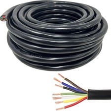 Heavy Duty 14 Gauge 7 Way Conductor Wire RV Trailer Cable Cord 25 FT ROLL