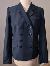J.Crew Women  s Double Breasted Jacket 100 Wool Solid Black Sz 6 Pockets Lined
