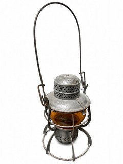 1925 Armspear Central Railroad of New Jersey Lantern CNJ Amber Globe Railroad