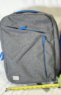 Workday Gray Blue Convertible Laptop Backpack Messenger Bag 16 