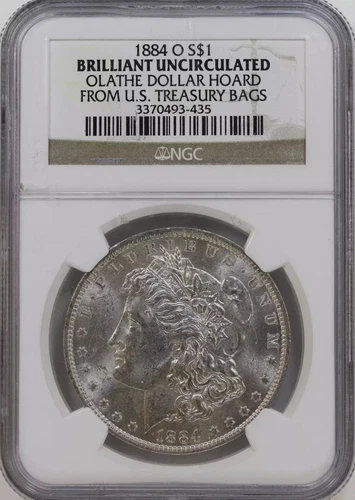 1884 O Morgan Silver Dollar NGC MS-60 OLATHE Hoard