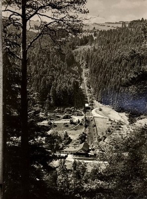 Postcard postcard-Oberweißbach-mountain railway valley station 