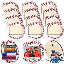 Qunclay 12 Pcs Baseball Picture Frame Wooden Photo Baseball Frame Sport Picture